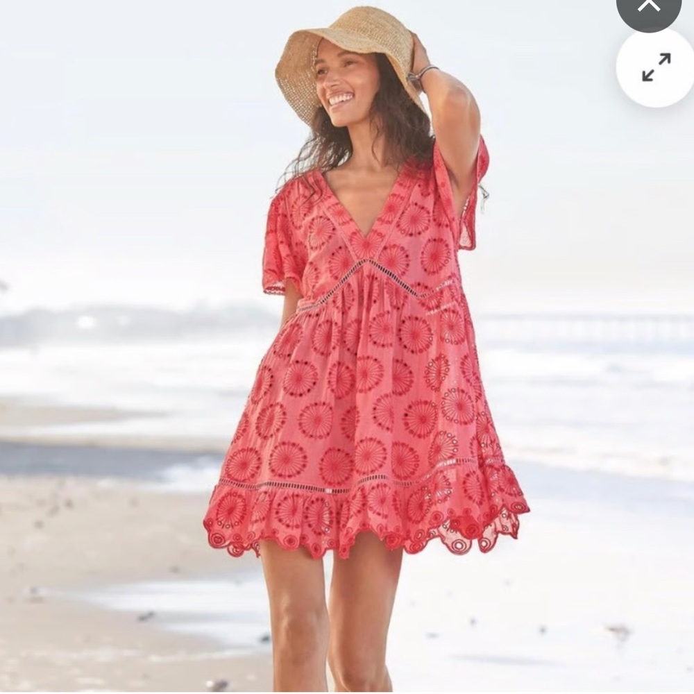 NWT SUNDANCE Coral Daysong Eyelet Coverup/Sundress size small